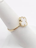 14K Gold Ring - White Clover