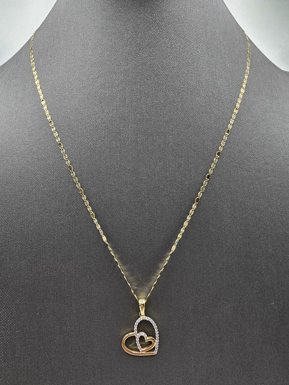 14k Gold Chain w/pendant - Heart