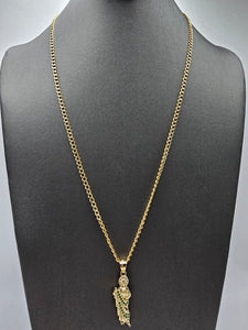 14k Gold Chain w/pendant - San Judas