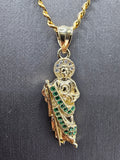 14k Gold Chain w/pendant - San Judas