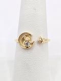 14K Gold Ring - Moon w/Bear & Star