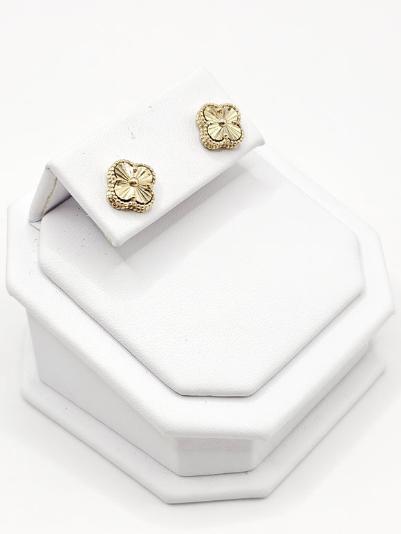 14K Gold Earrings - Gold Clover