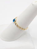 14K Gold Ring - Blue Evil Eye