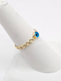 14K Gold Ring - Blue Evil Eye