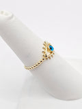 14K Gold Ring - Blue Evil Eye