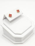 14K Gold Earrings - Red Clover