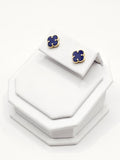 14K Gold Earrings - Blue Clover