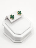 14K Gold Earrings - Green Clover