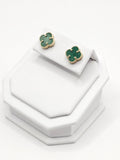 14K Gold Earrings - Green Clover