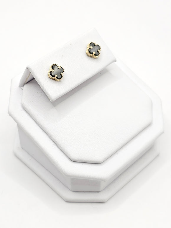 14K Gold Earrings - Black Clover