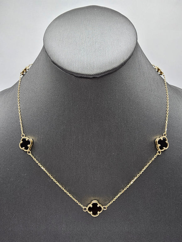 14k Gold Necklace - Black Clover