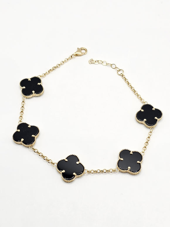 14k Gold Bracelet - Black Clover