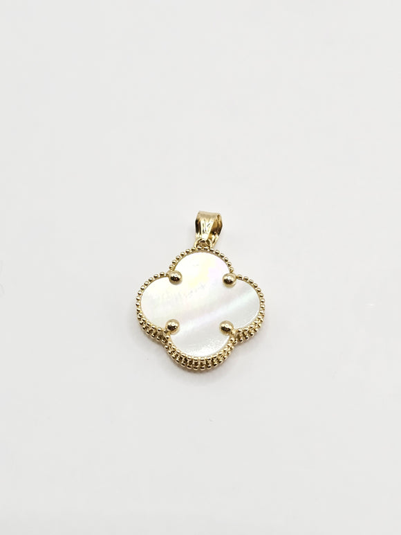 14k Gold pendant - White Clover