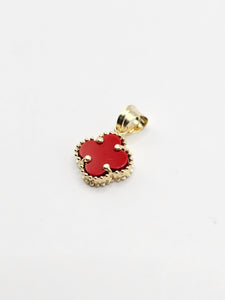 14k Gold pendant - Red Clover