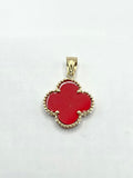 14k Gold pendant - Red Clover