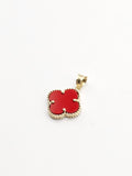 14k Gold pendant - Red Clover