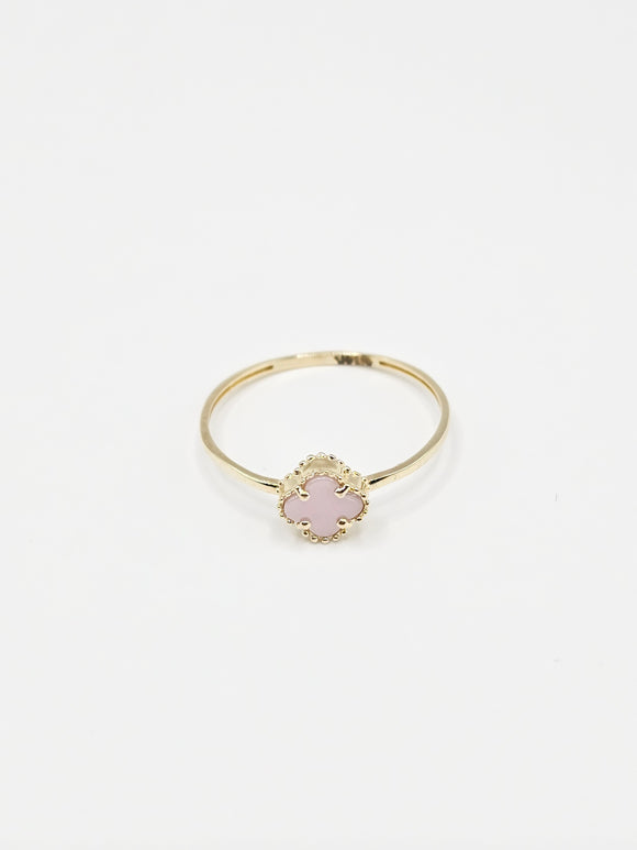 14K Gold Ring - Pink Clover