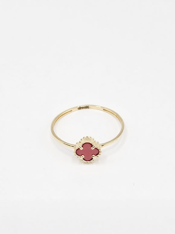 14K Gold Ring - Red Clover