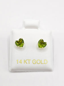 14K Gold Earrings - Lime Heart