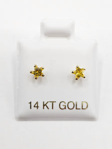 14K Gold Earrings - Yellow Star