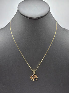 14k Gold Chain w/pendant - Tree