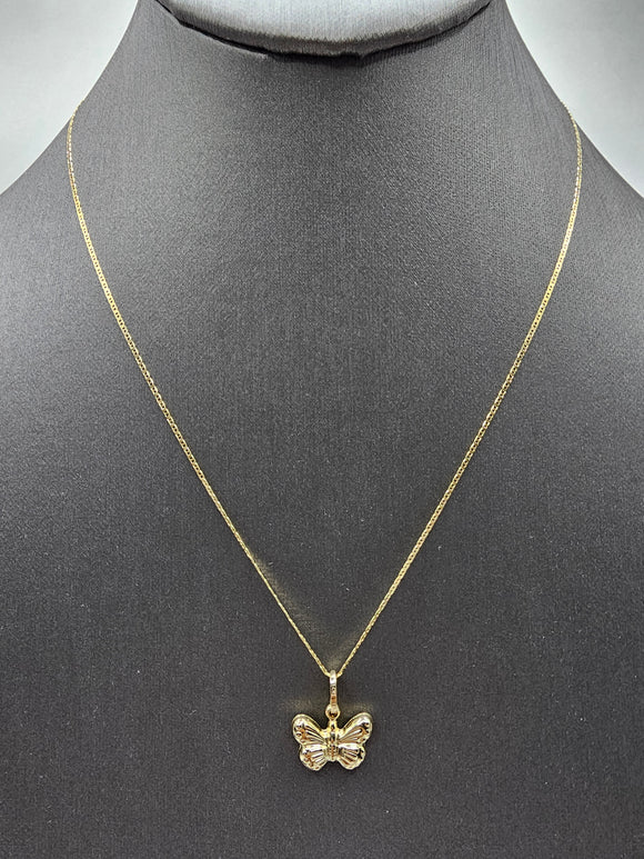 14k Gold Chain w/pendant - Butterfly