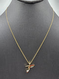 14k Gold Chain w/pendant - Hummingbird