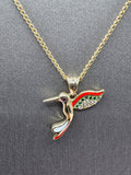 14k Gold Chain w/pendant - Hummingbird