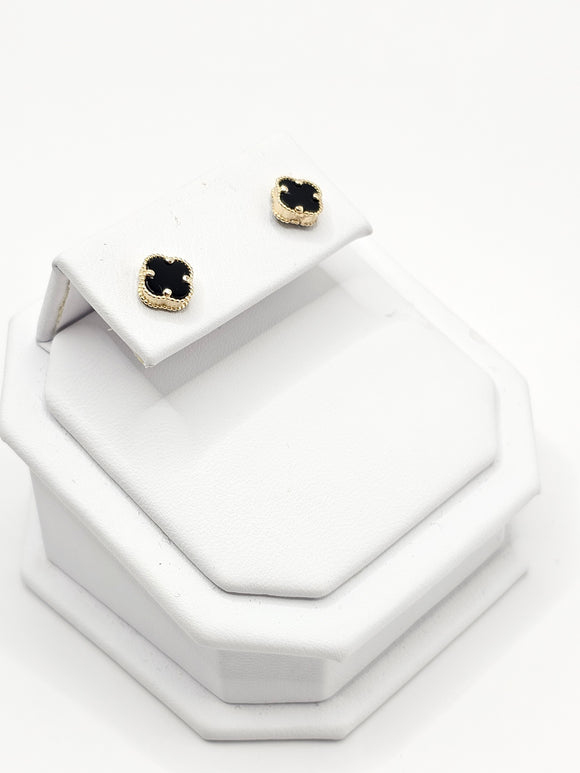 14K Gold Earrings - Black Clover