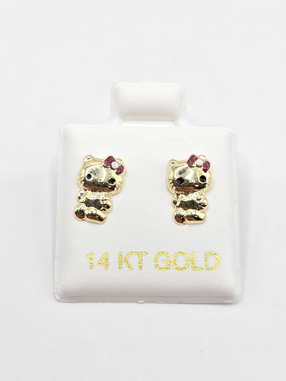 14K Gold Earrings - Hello Kitty