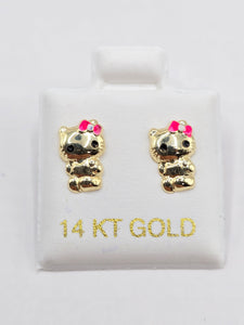 14K Gold Earrings - Hello Kitty