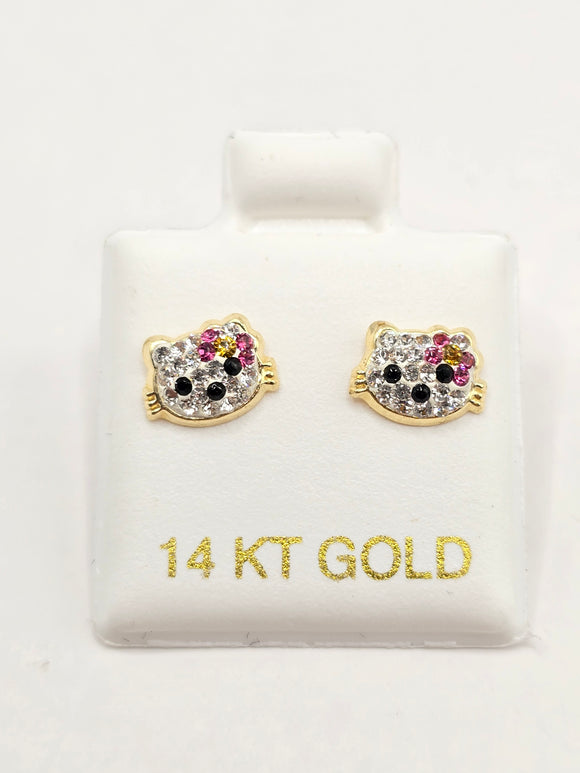 14K Gold Earrings - Hello Kitty