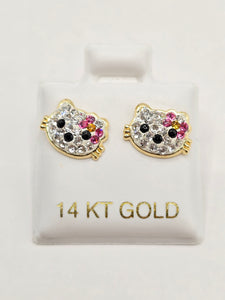 14K Gold Earrings - Hello Kitty