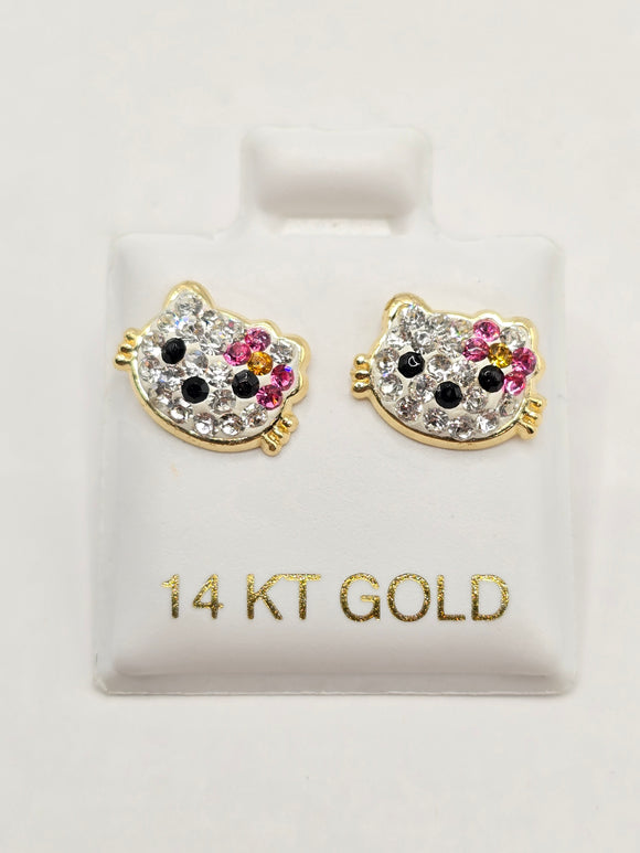 14K Gold Earrings - Hello Kitty