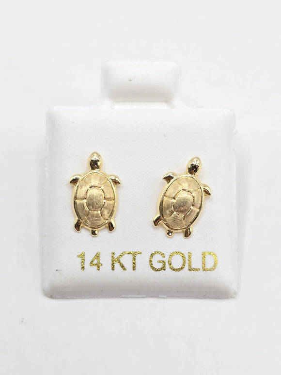 14K Gold Earrings - Turtle