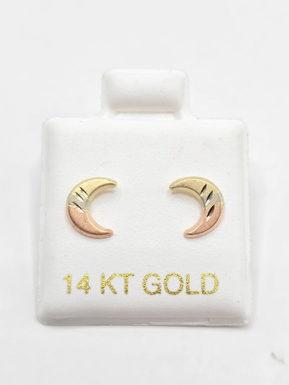 14K Gold Earrings - Moon