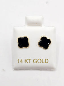 14K Gold Earrings - Black Clover