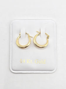 14K Gold Earrings - Huggie Hoops