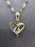 14k Gold Chain w/pendant - Heart