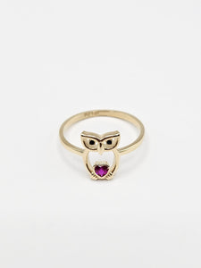 14K Gold Ring - Owl