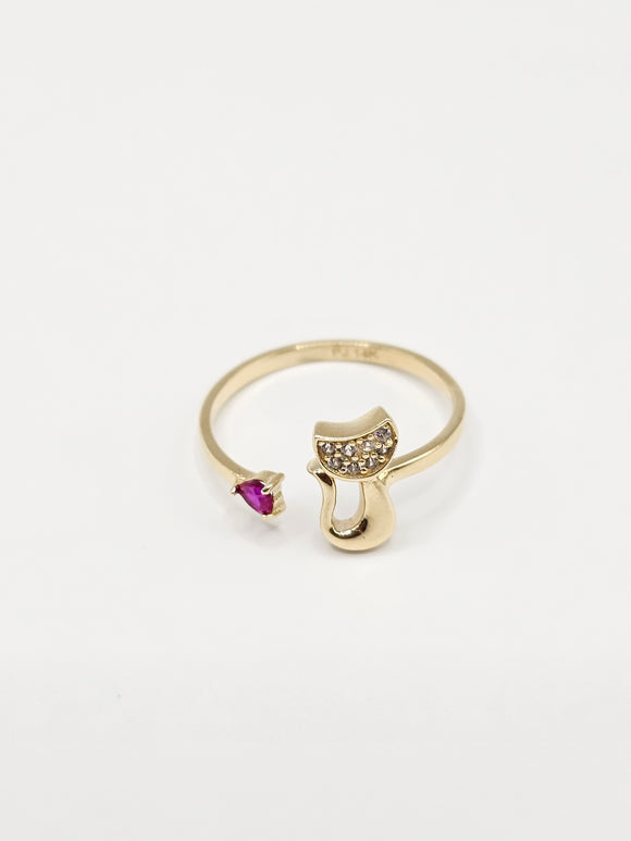 14K Gold Ring - Cat