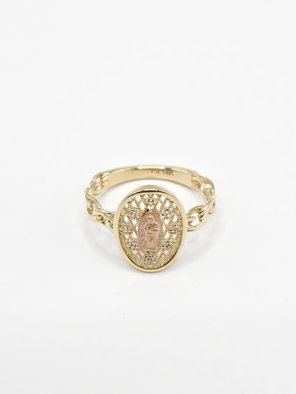 14K Gold Ring - Virgin Mary