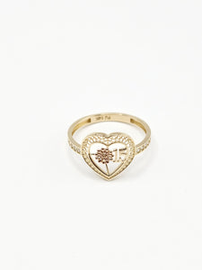 14K Gold Ring - Quince Heart