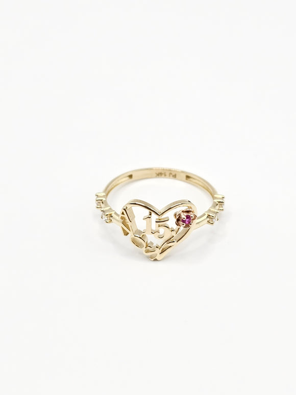 14K Gold Ring - Quince Heart