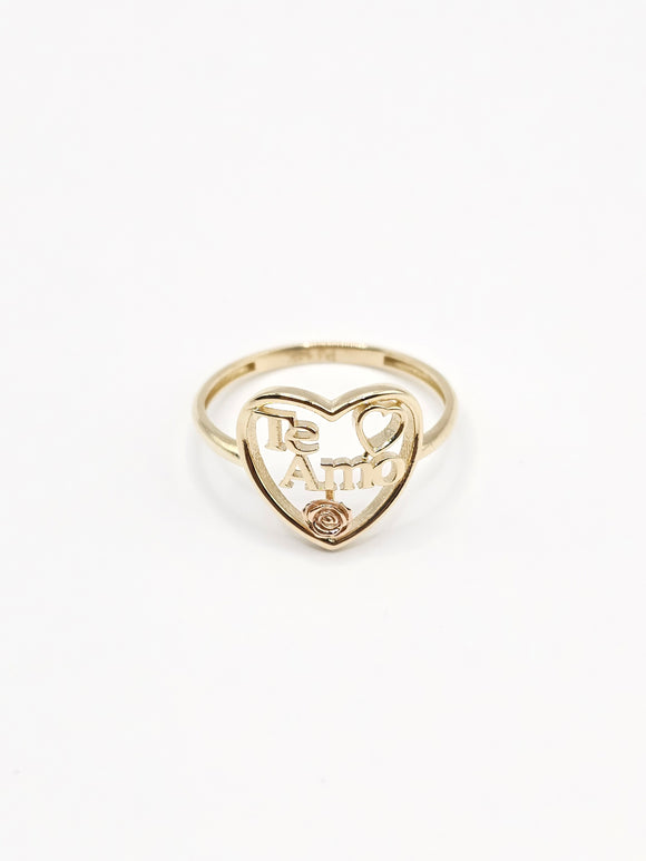 14K Gold Ring - Te Amo Heart