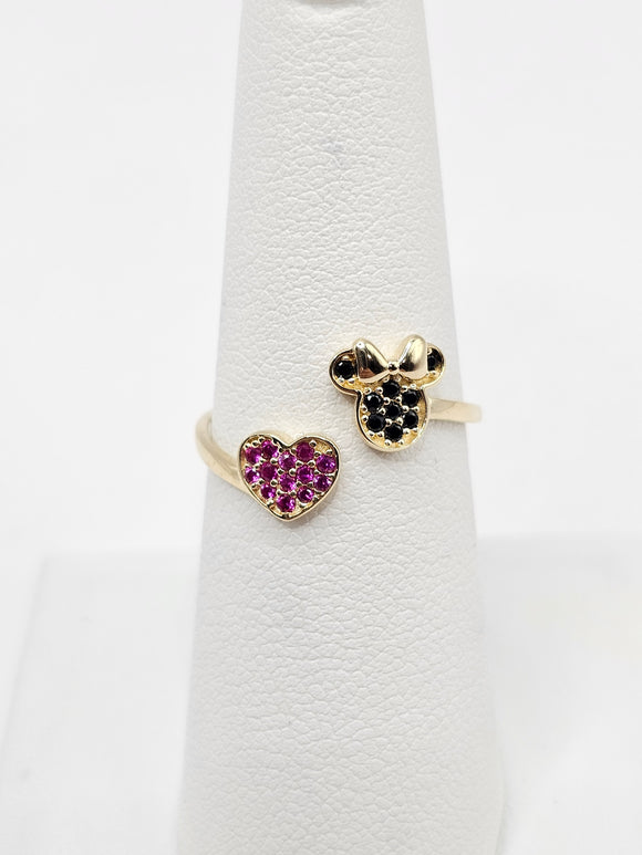 14K Gold Ring - Heart w/Mouse Ears