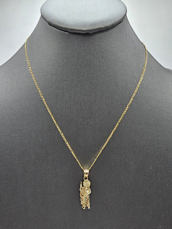 14k Gold Chain w/pendant - San Judas