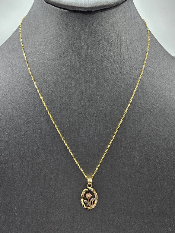 14k Gold Chain w/pendant - Rose