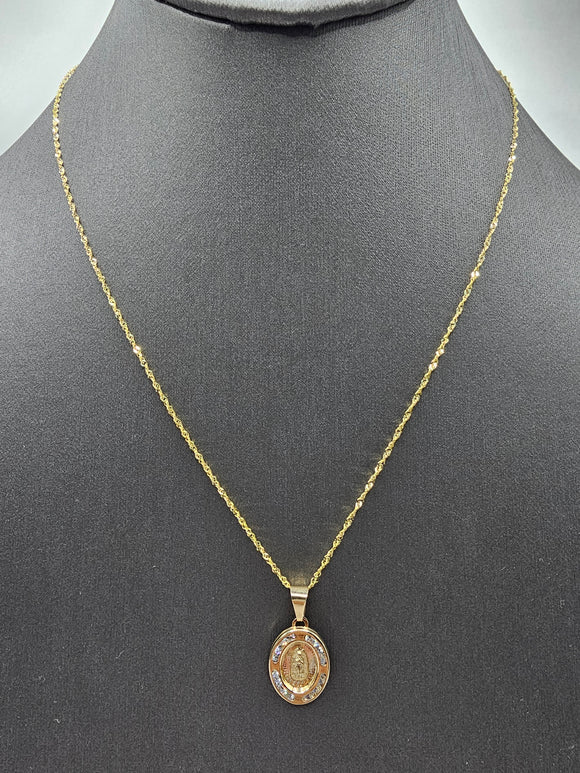 14k Gold Chain w/pendant - Virgin Mary