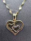 14k Gold Chain w/pendant - Heart